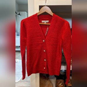 LOFT red cardigan sweater